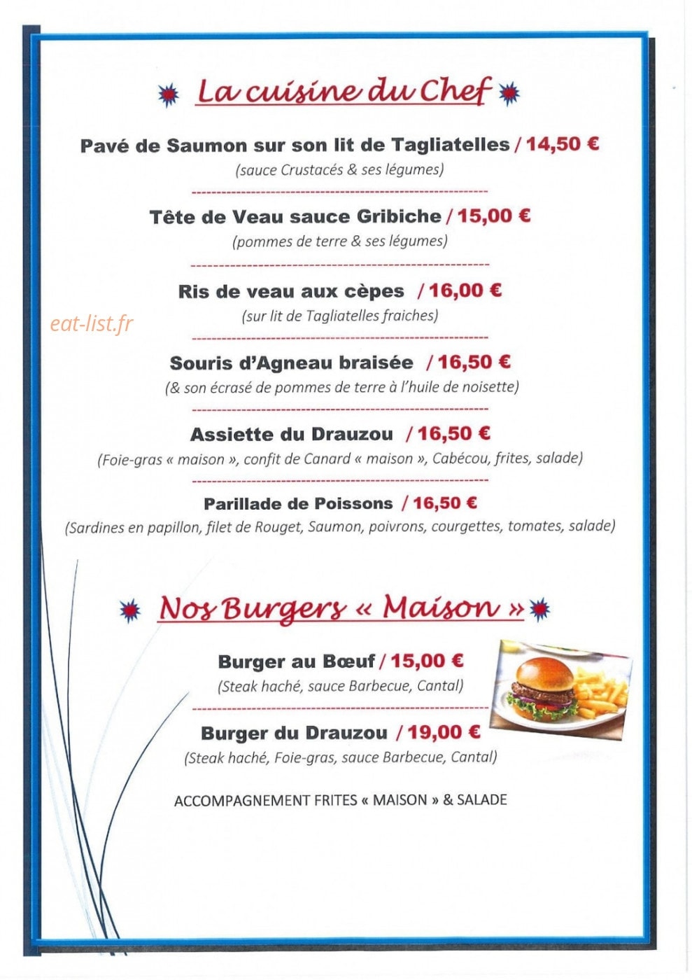 Restaurant le Drauzou — carte page 4