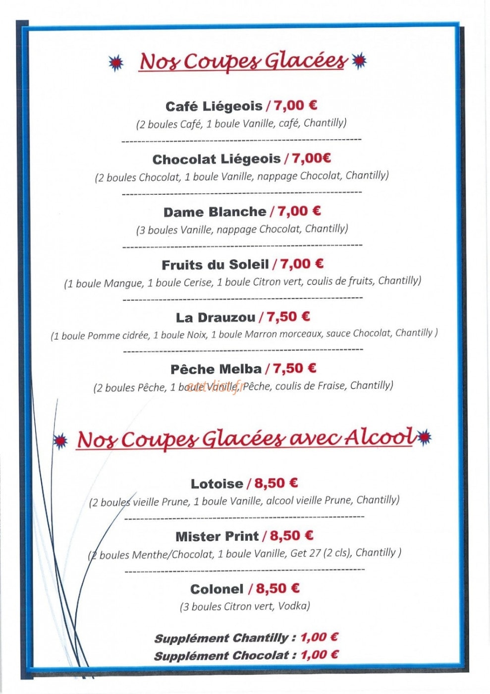 Restaurant le Drauzou — carte page 7