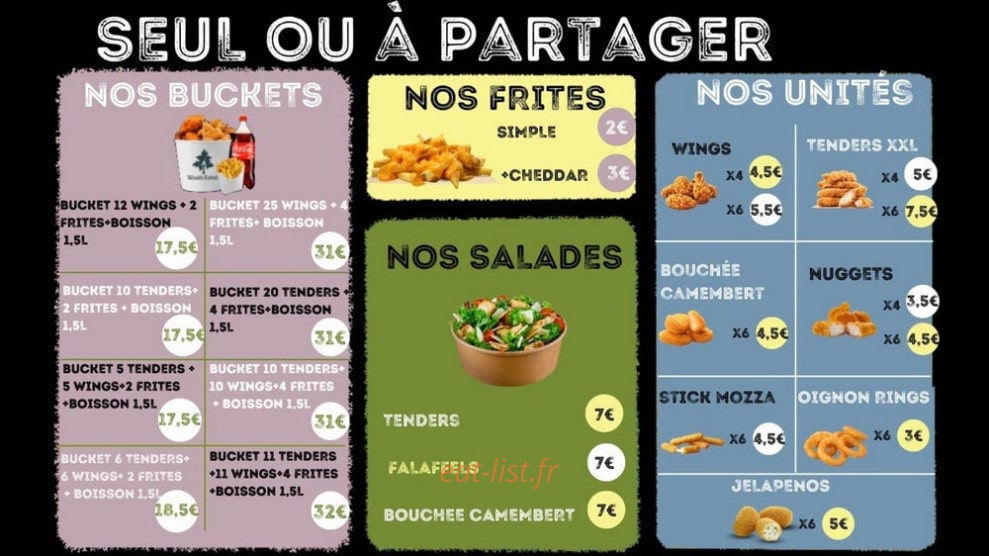 Woods Kebab — carte page 3