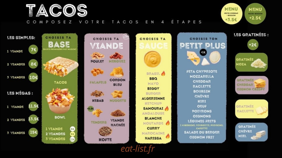 Woods Kebab — carte page 1