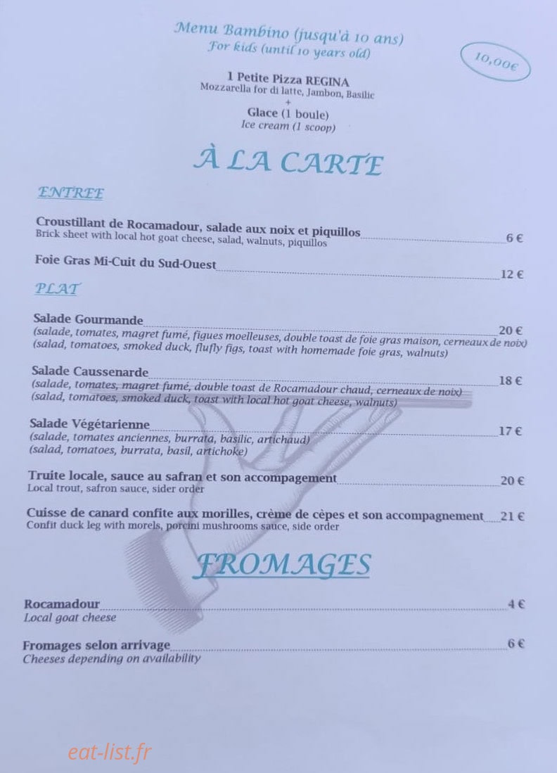 La Terrasse du Prieuré — carte page 1