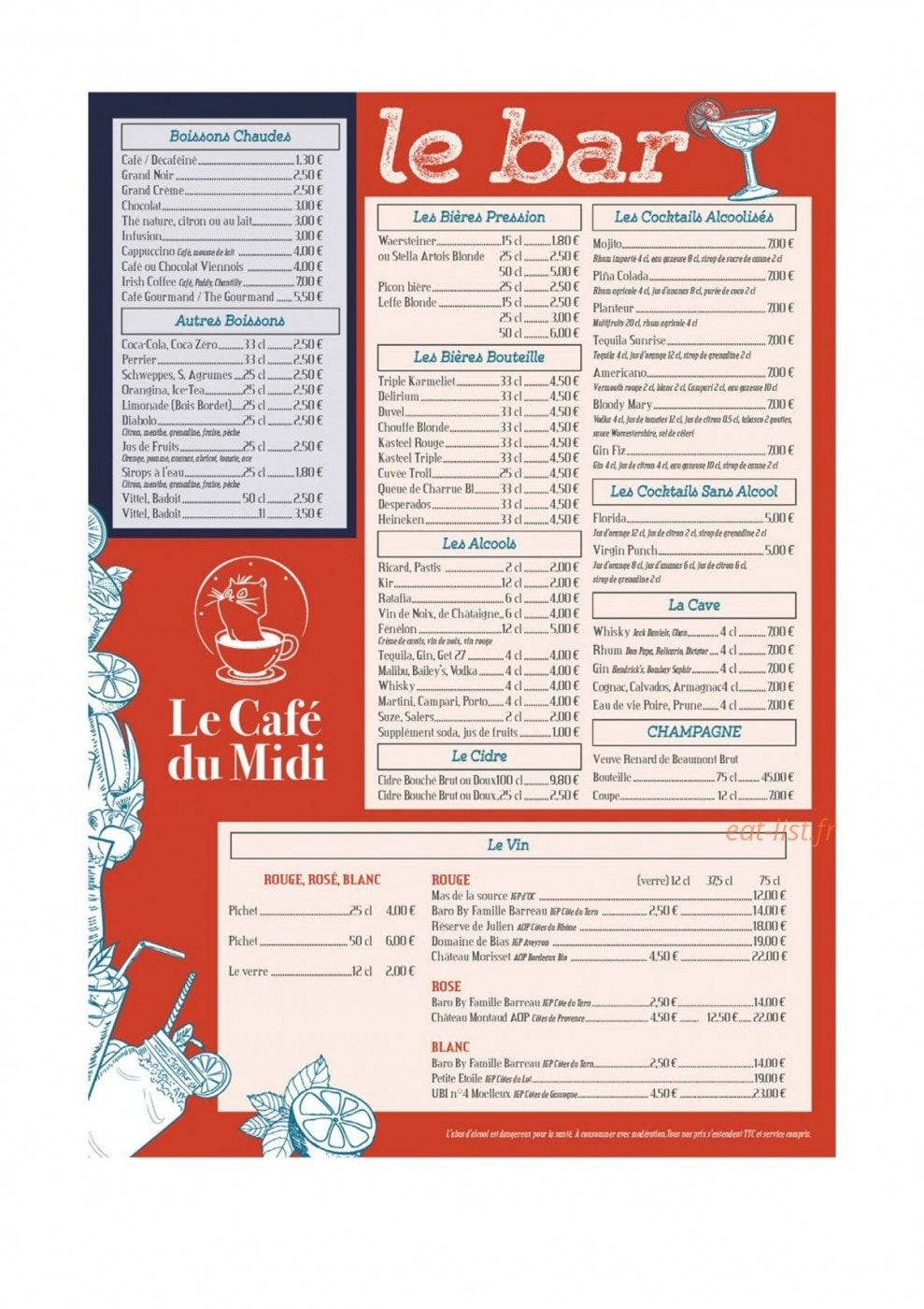 Café du Midi — carte page 2