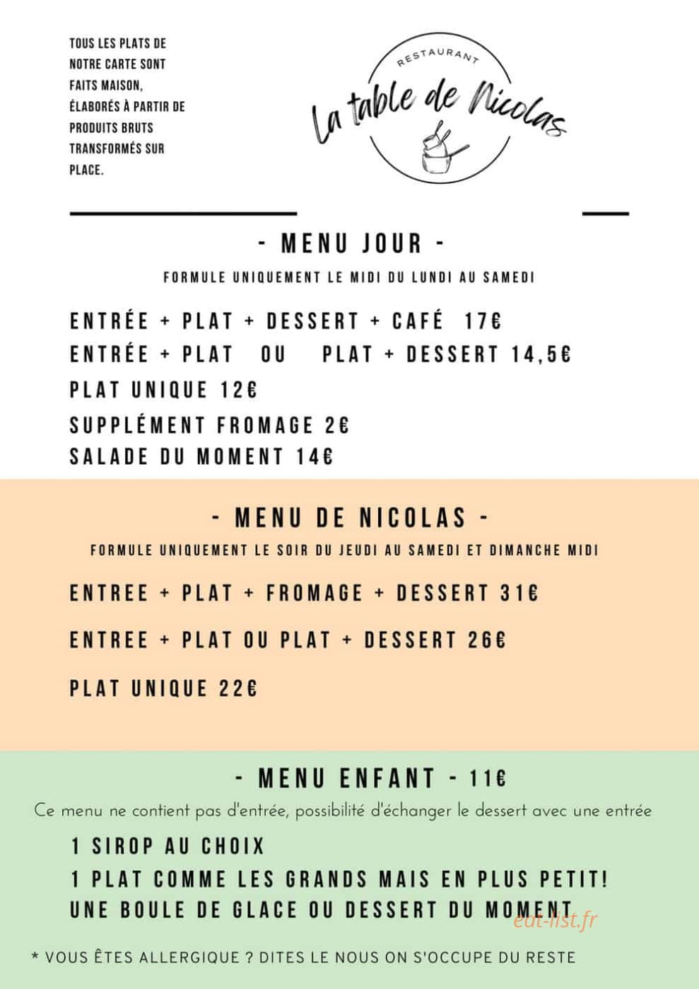 La table de Nicolas — carte page 1