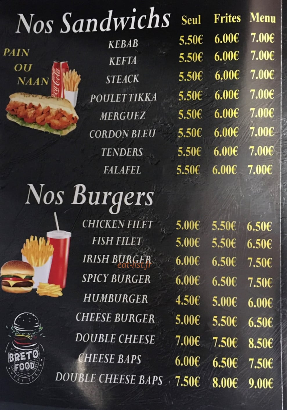 Breto food — carte page 2