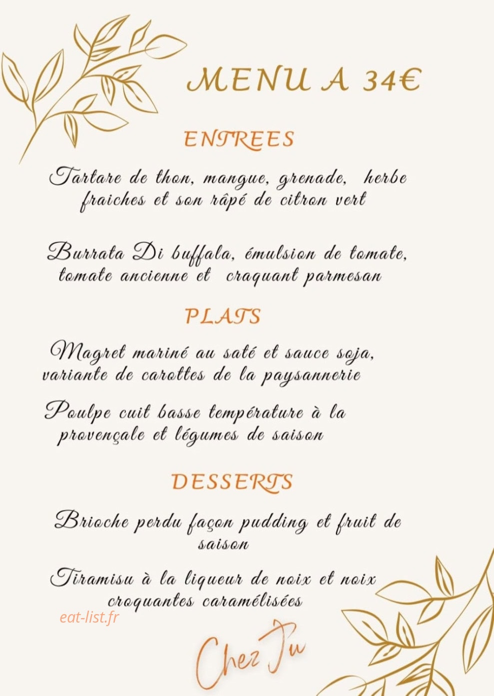 Chez Ju — carte page 1