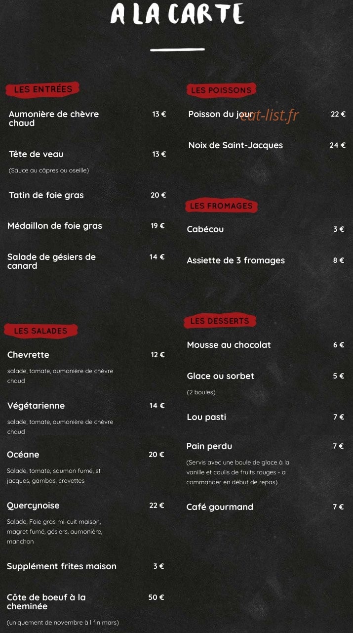 Auberge du vieux — carte page 2