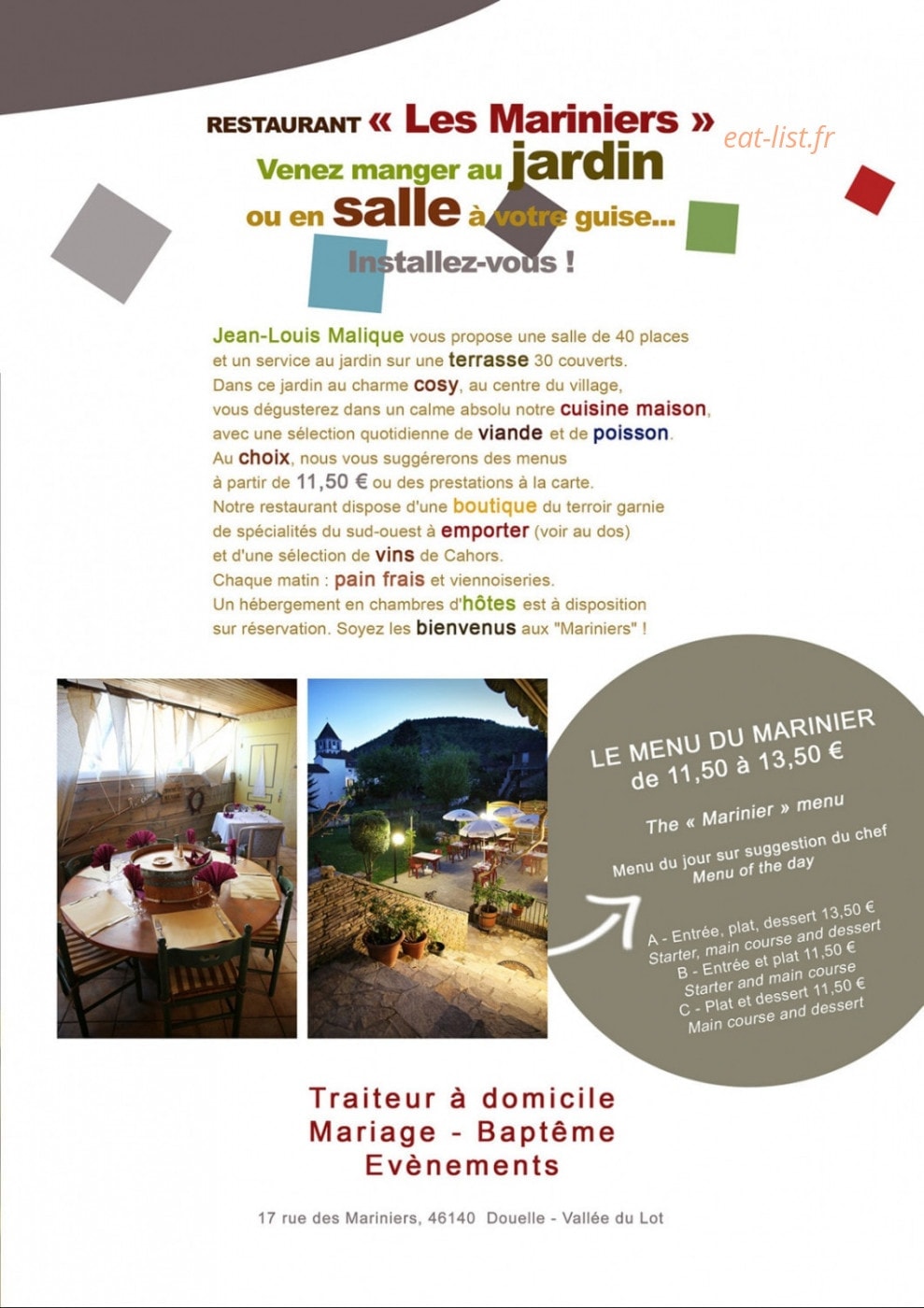 Les Mariniers — carte page 1