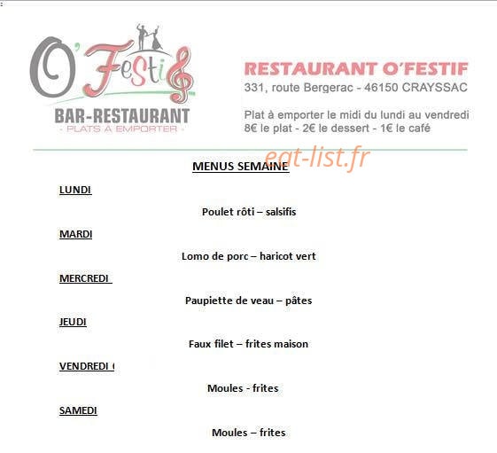 O'Festif — carte page 1