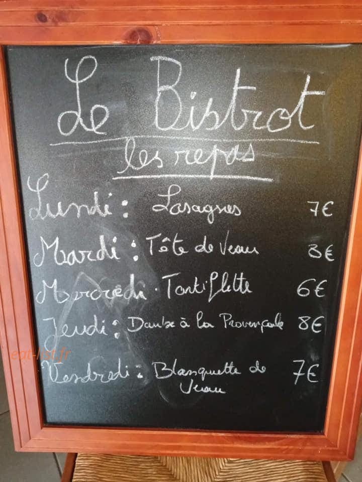 Le Bistrot — carte page 1