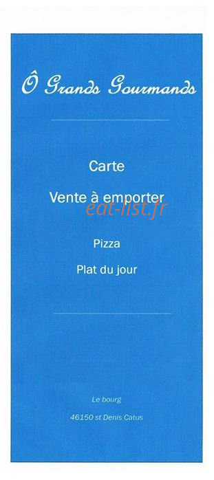 Ô Grands Gourmands — carte page 1