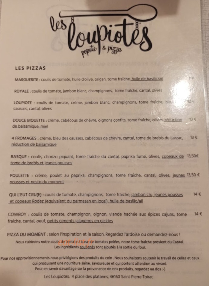 Les Loupiotes — carte page 1