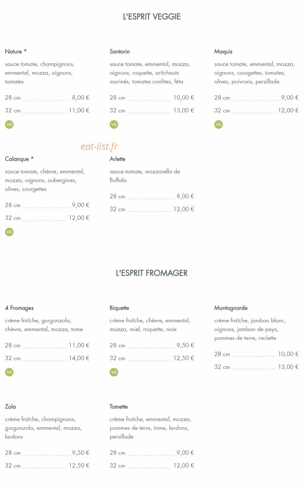 Carte et menu de L'Esprit à Castelnau Montratier-Sainte Alauzie — L'esprit veggie et fromager