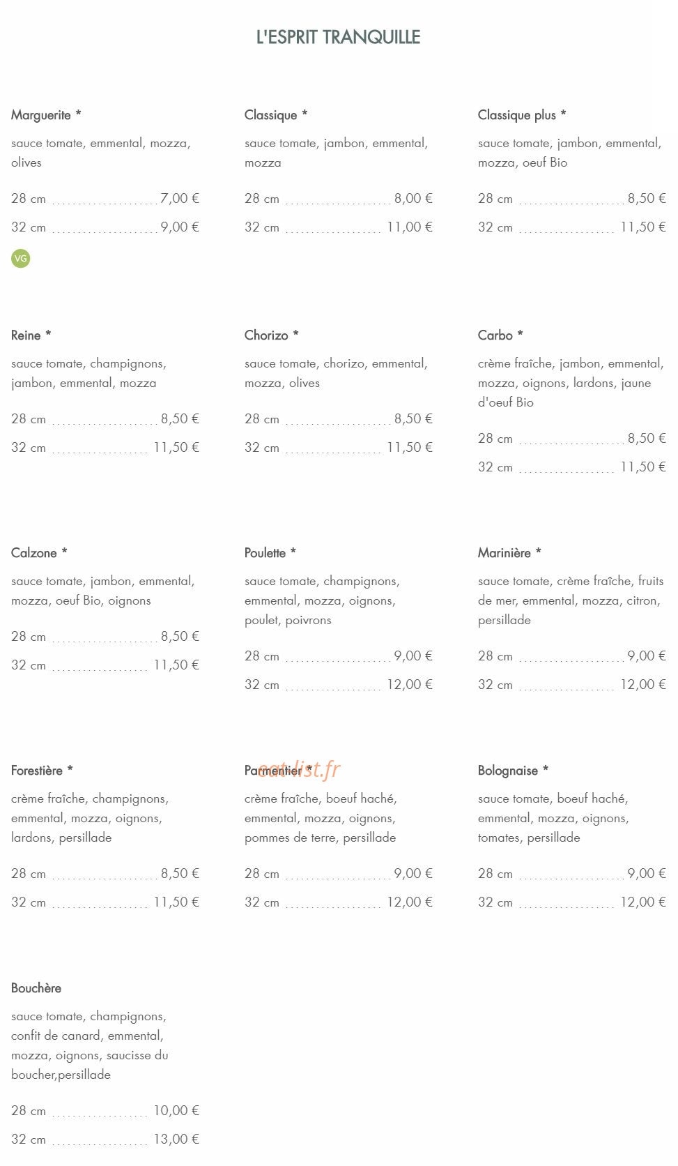 Carte et menu de L'Esprit à Castelnau Montratier-Sainte Alauzie — L'esprit tranquille