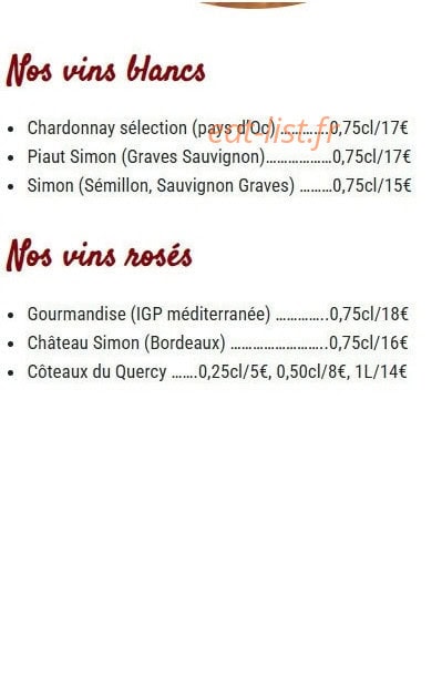 Chez Sèv & Pat — carte page 4