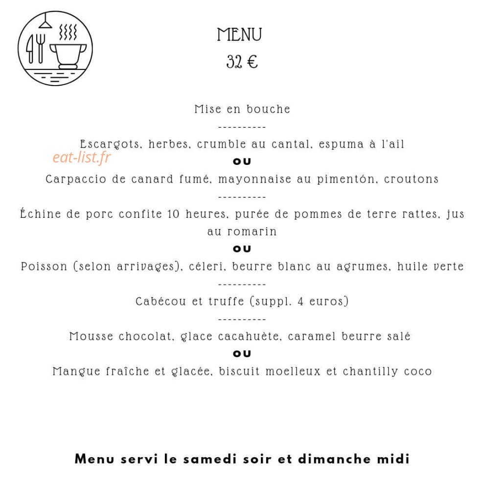 La Table De La Tour — carte page 1