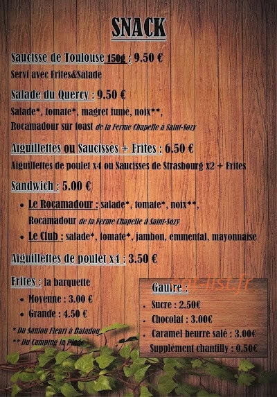 La Plage — carte page 4