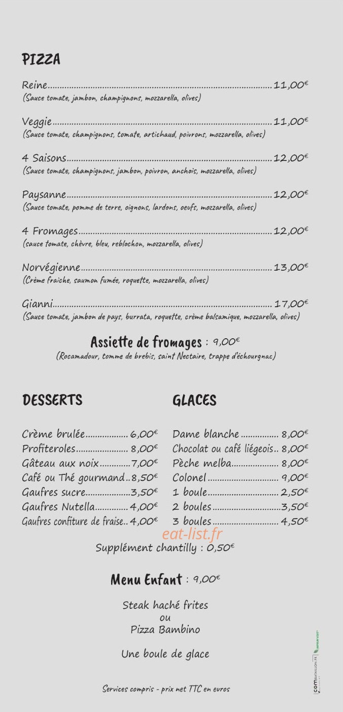 Au Bistrot de la Halle — carte page 2