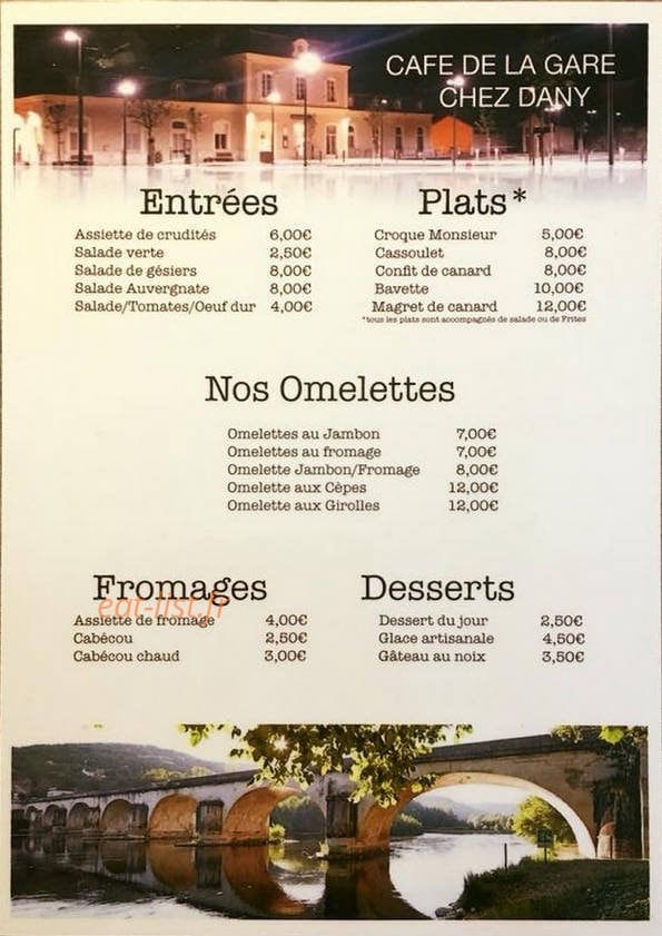Café de la Gare — carte page 1
