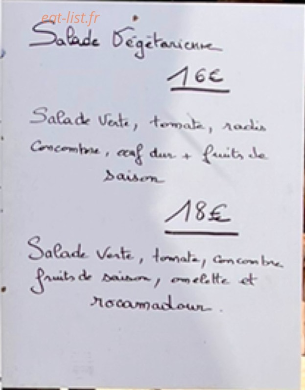 La Table du Paysan — carte page 2