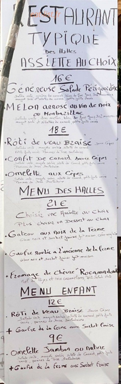 La Table du Paysan — carte page 1