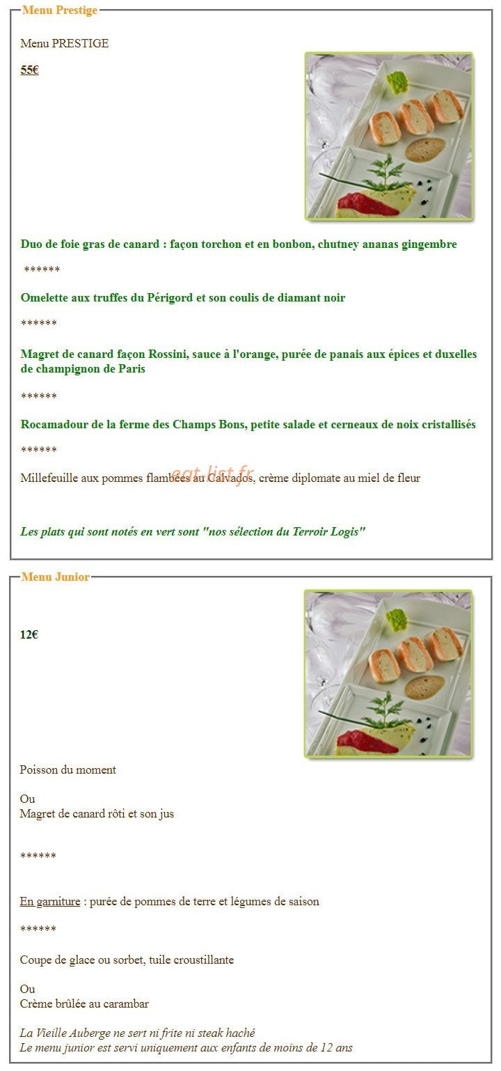 La Vieille Auberge — carte page 3