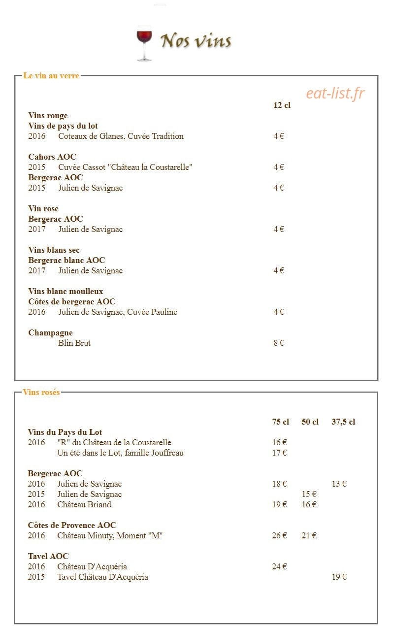 La Vieille Auberge — carte page 5