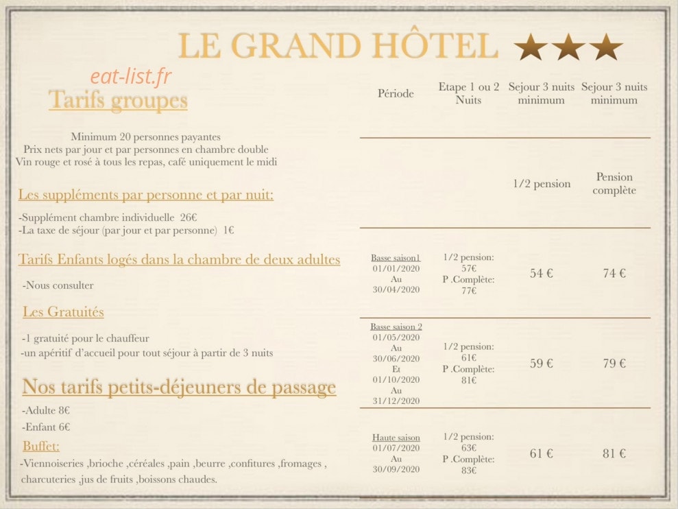 Le Grand Hôtel — carte page 3
