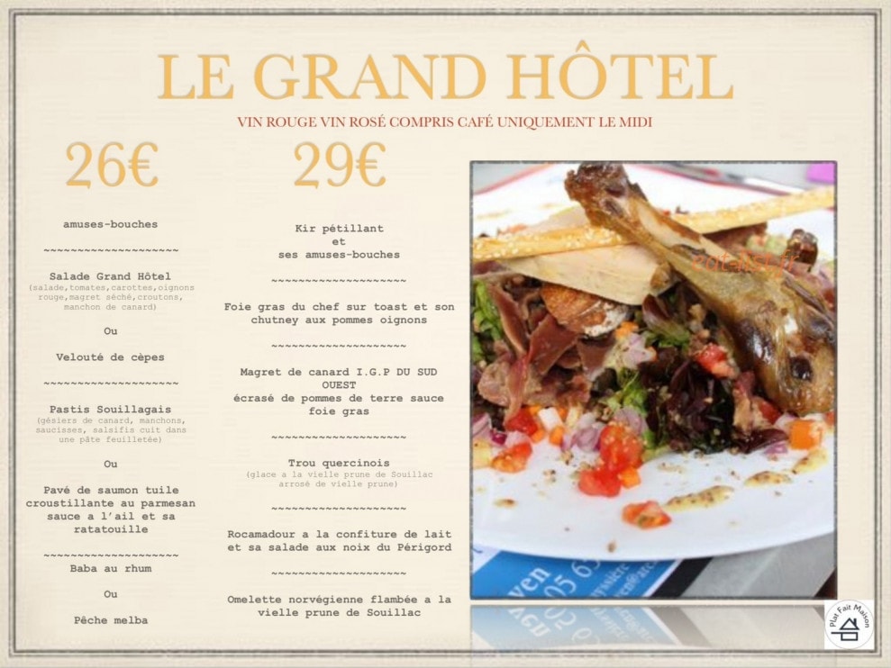 Le Grand Hôtel — carte page 2