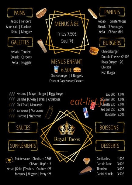 Royal Tacos — carte page 2