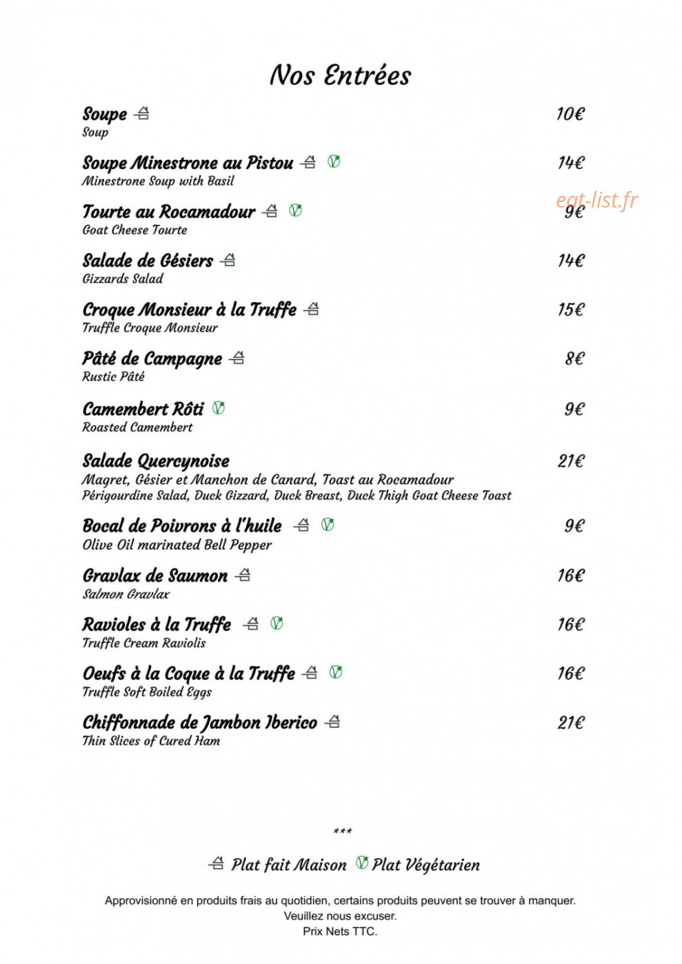 La Table Du Marché à Prayssac - menu et photos