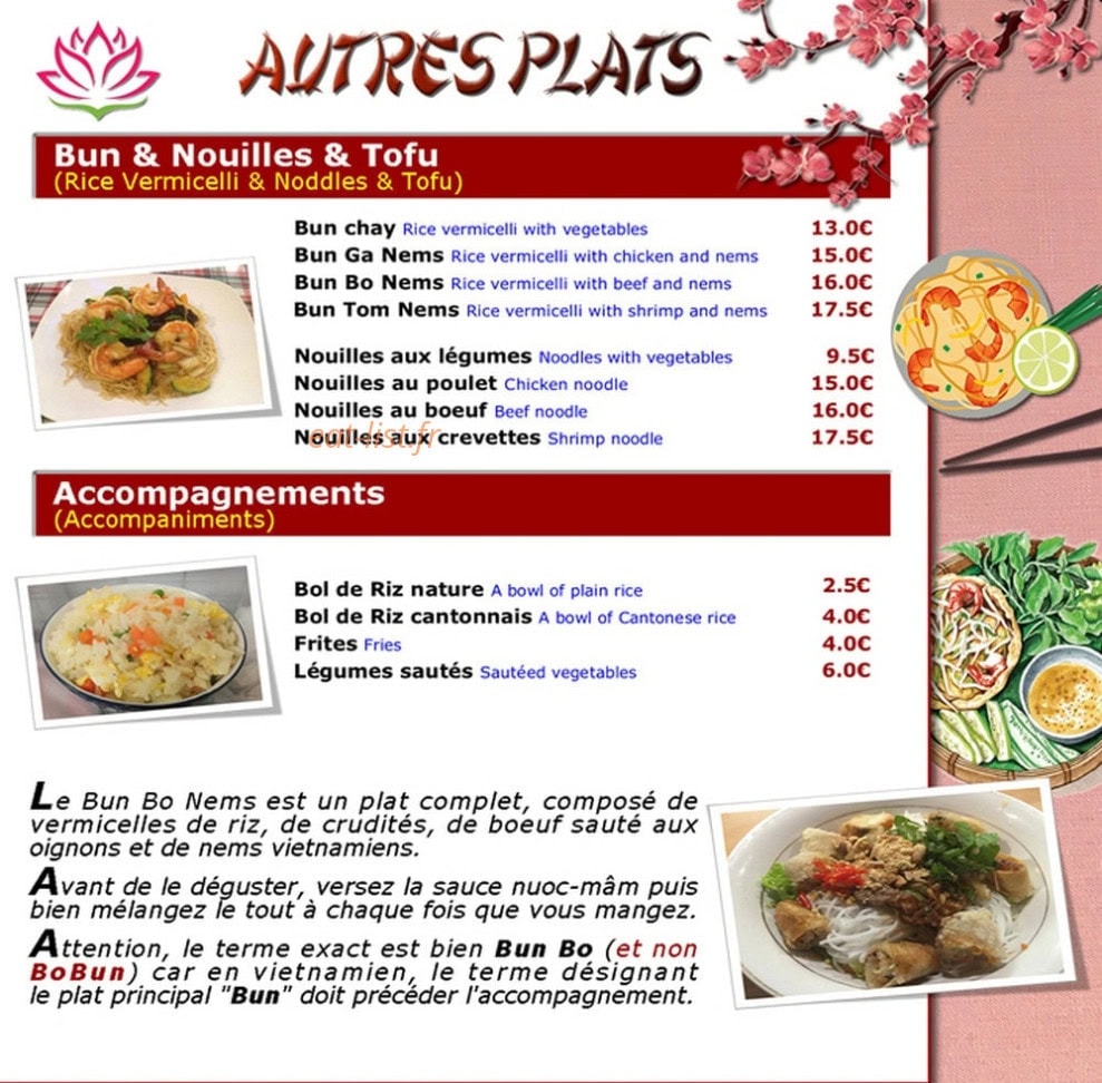 Restaurant Vietnam — carte page 4