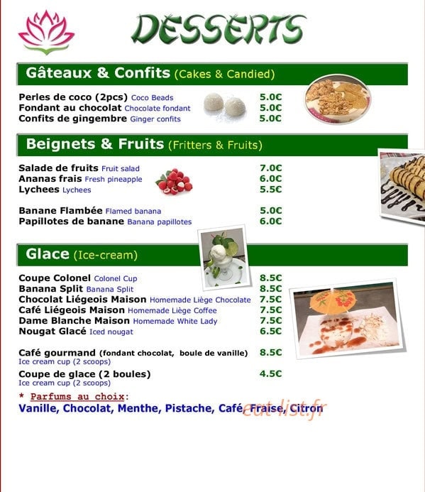 Restaurant Vietnam — carte page 6
