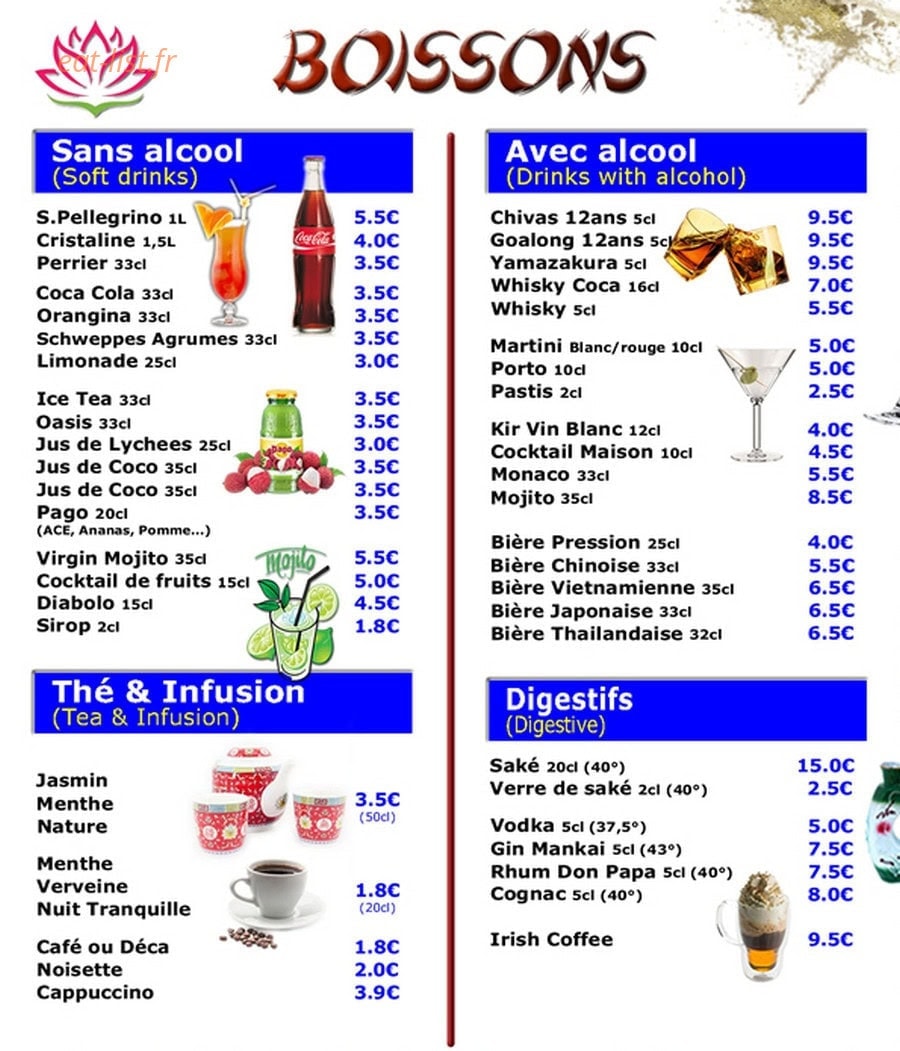 Restaurant Vietnam — carte page 7