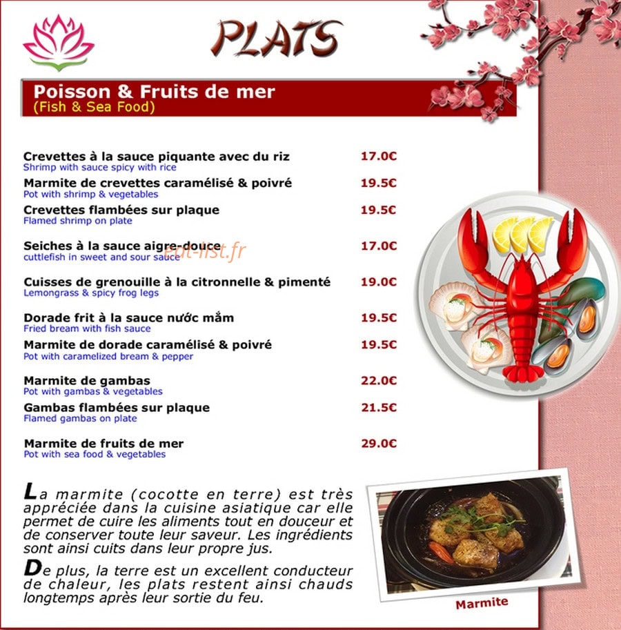 Restaurant Vietnam — carte page 3