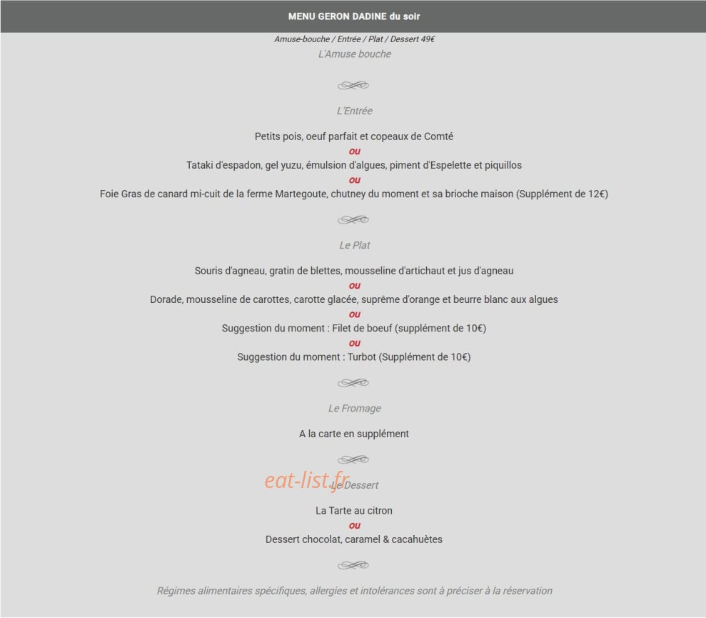 La Table de Haute Serre — carte page 2
