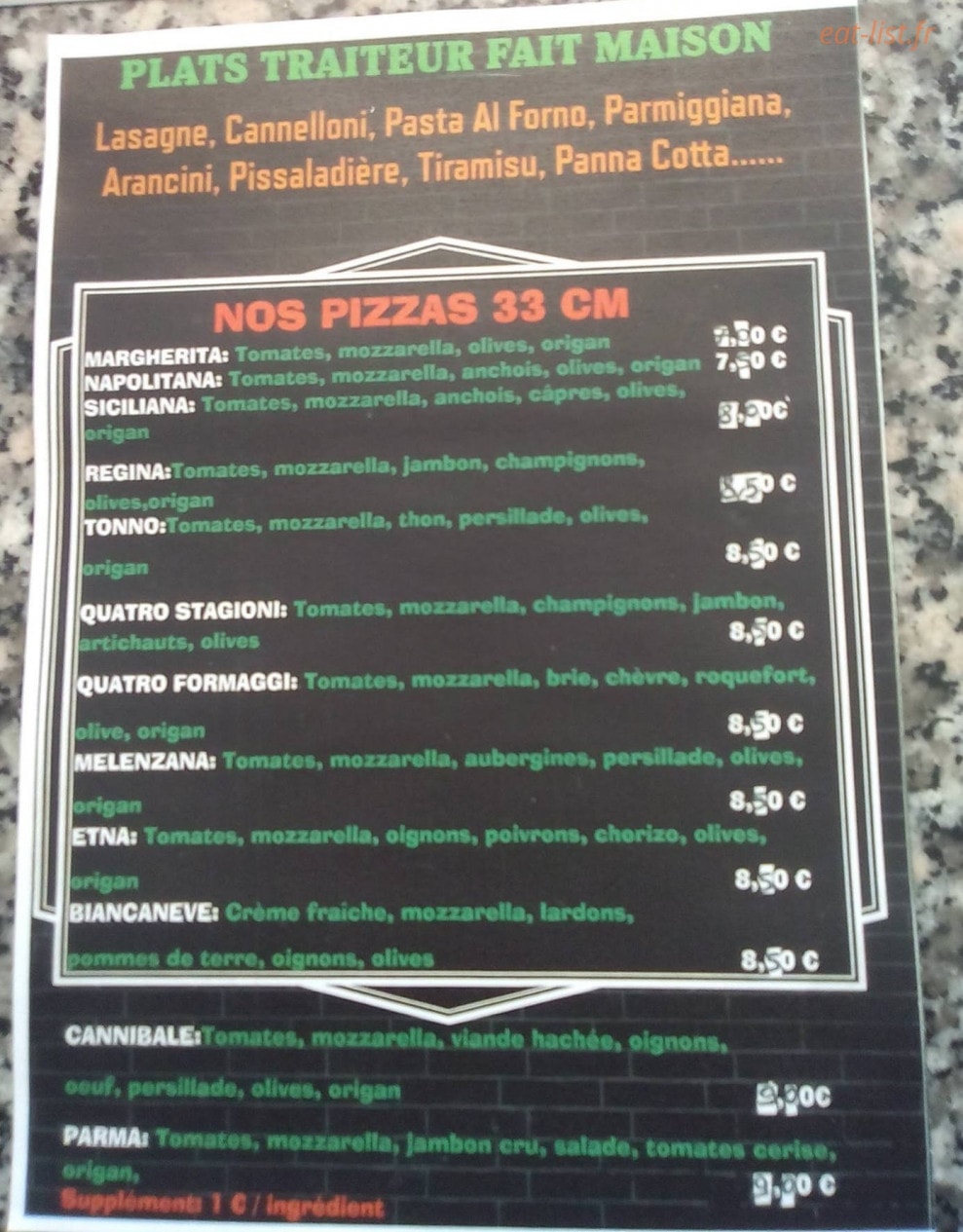 Chez Gino — carte page 2