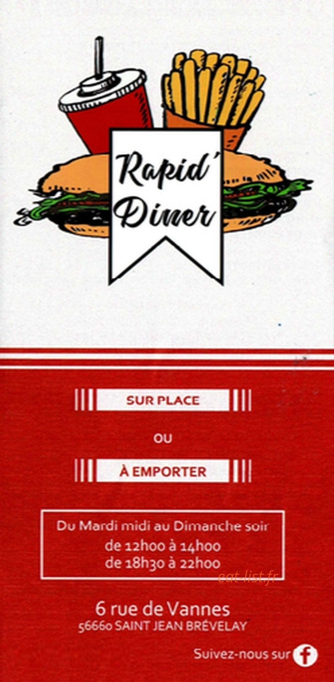 Rapid Diner — carte page 1