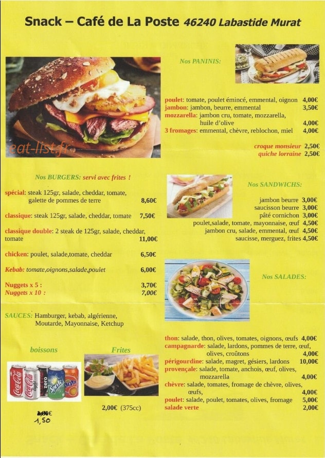 Café De La poste — carte page 2