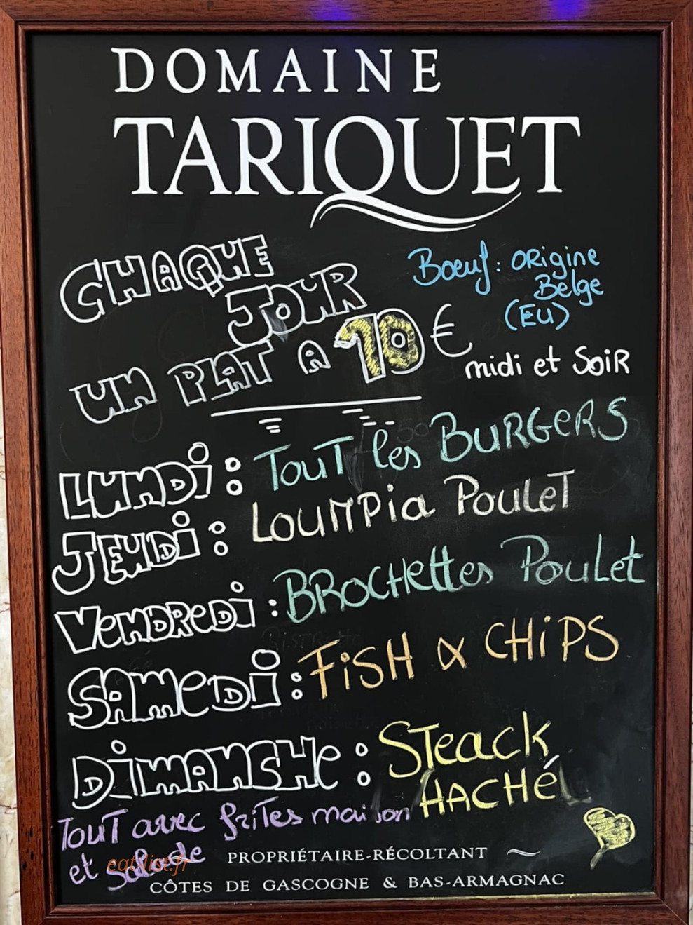 Patate Friterie — carte page 1