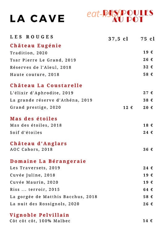 Des Poules au Pot — carte page 7