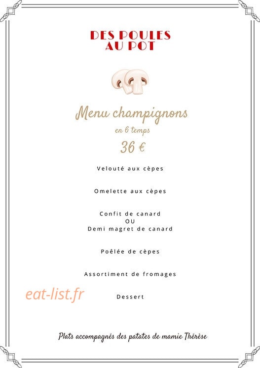 Des Poules au Pot — carte page 5