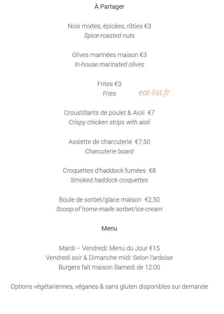 Hostellerie de Goujounac — carte page 1
