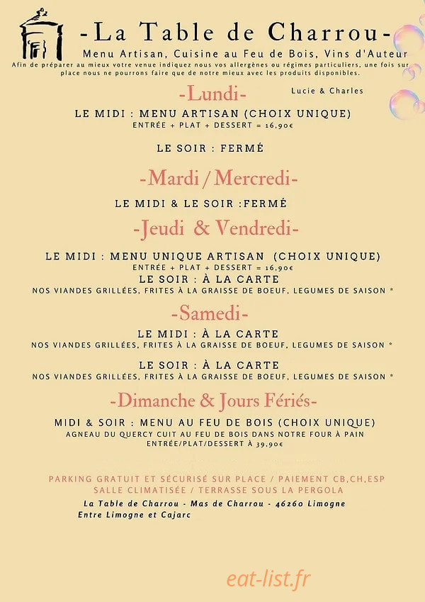 La Table de Charrou — carte page 1