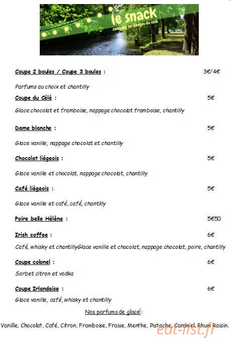 Le snack — carte page 2