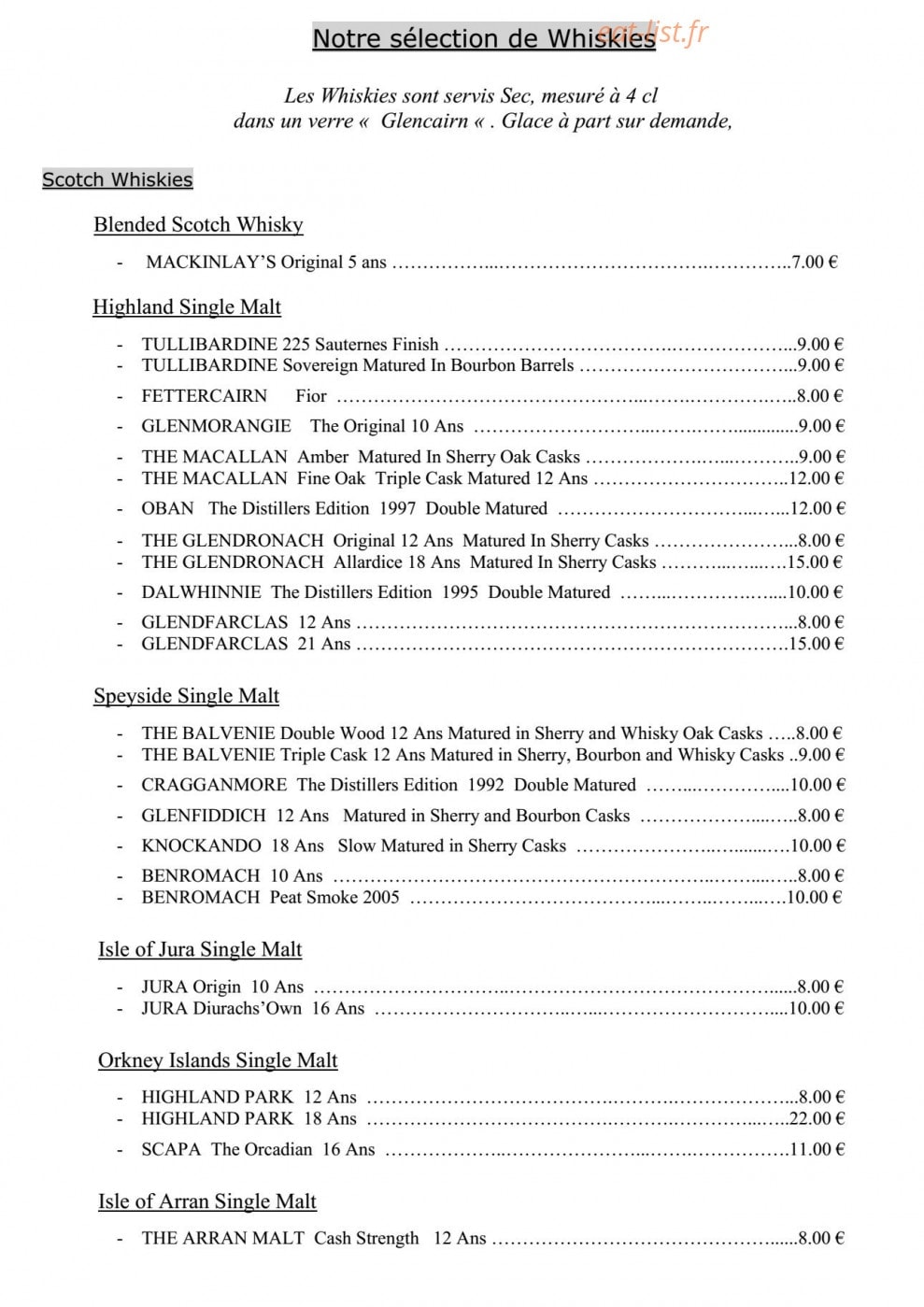 Hostellerie de la Bouriane — carte page 9