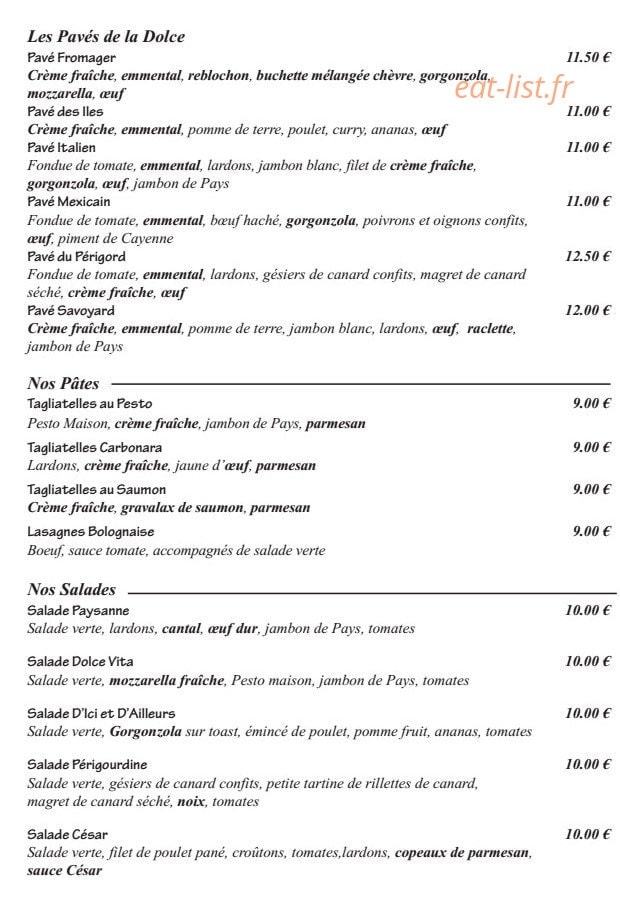 La Dolce Vita — carte page 3