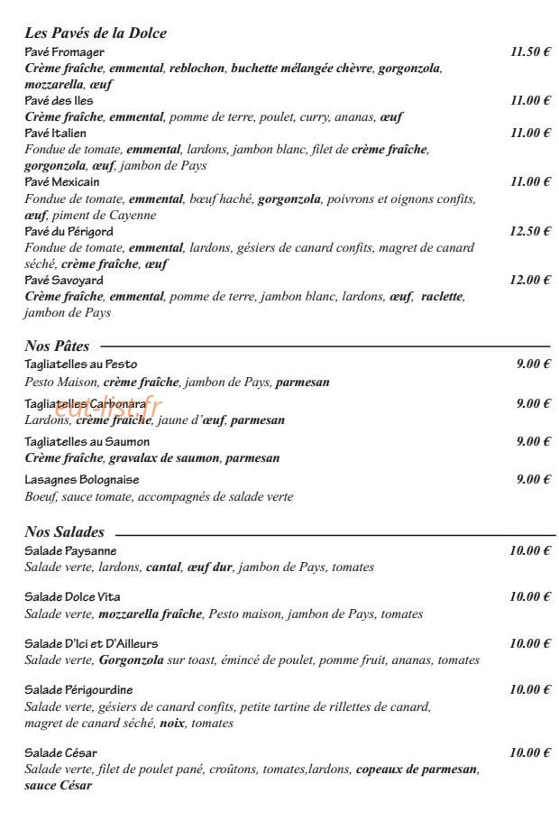 La Dolce Vita — carte page 2