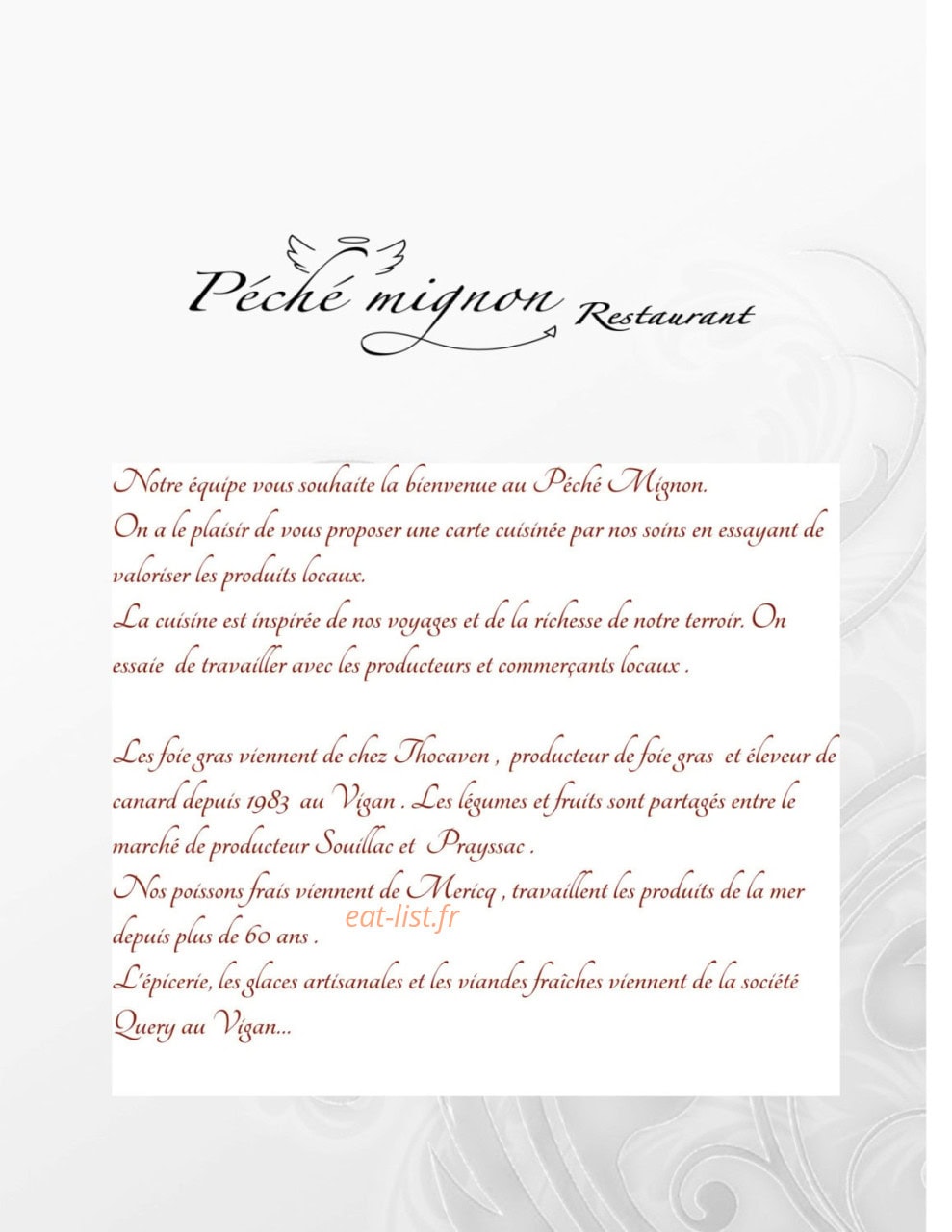 Péché Mignon — carte page 4
