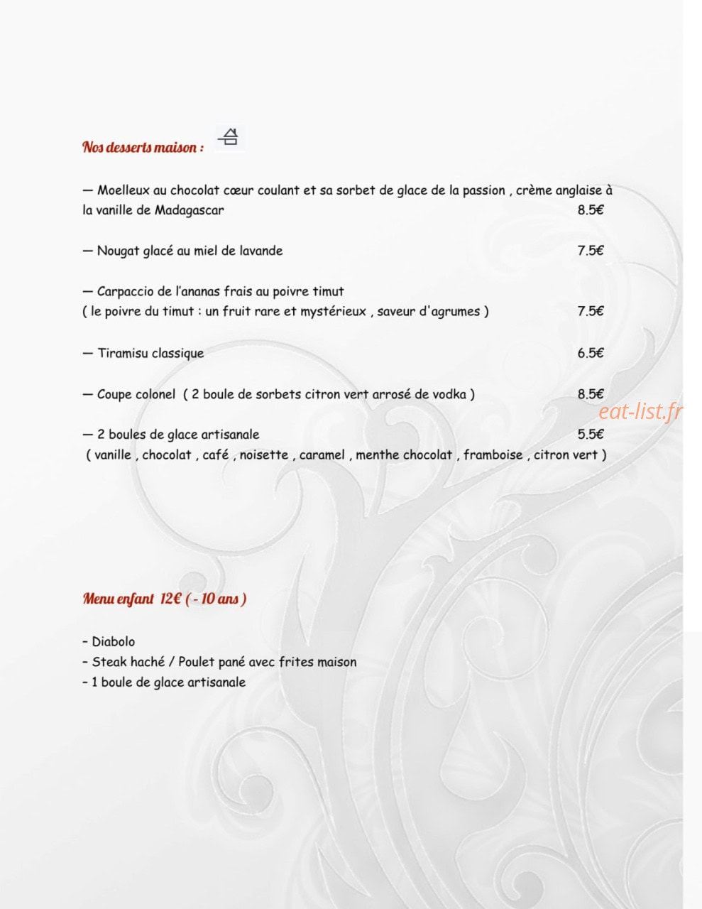 Péché Mignon — carte page 2