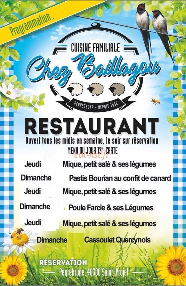 Chez Baillagou — carte page 1